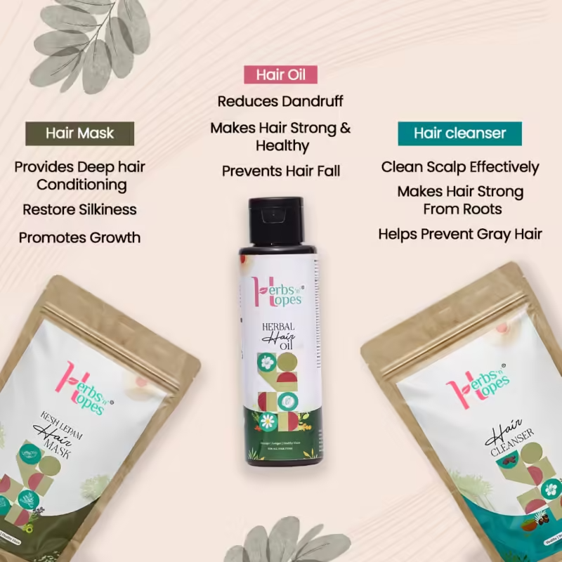 Combo’s Hair oil, Hair cleanser, Hair mask
