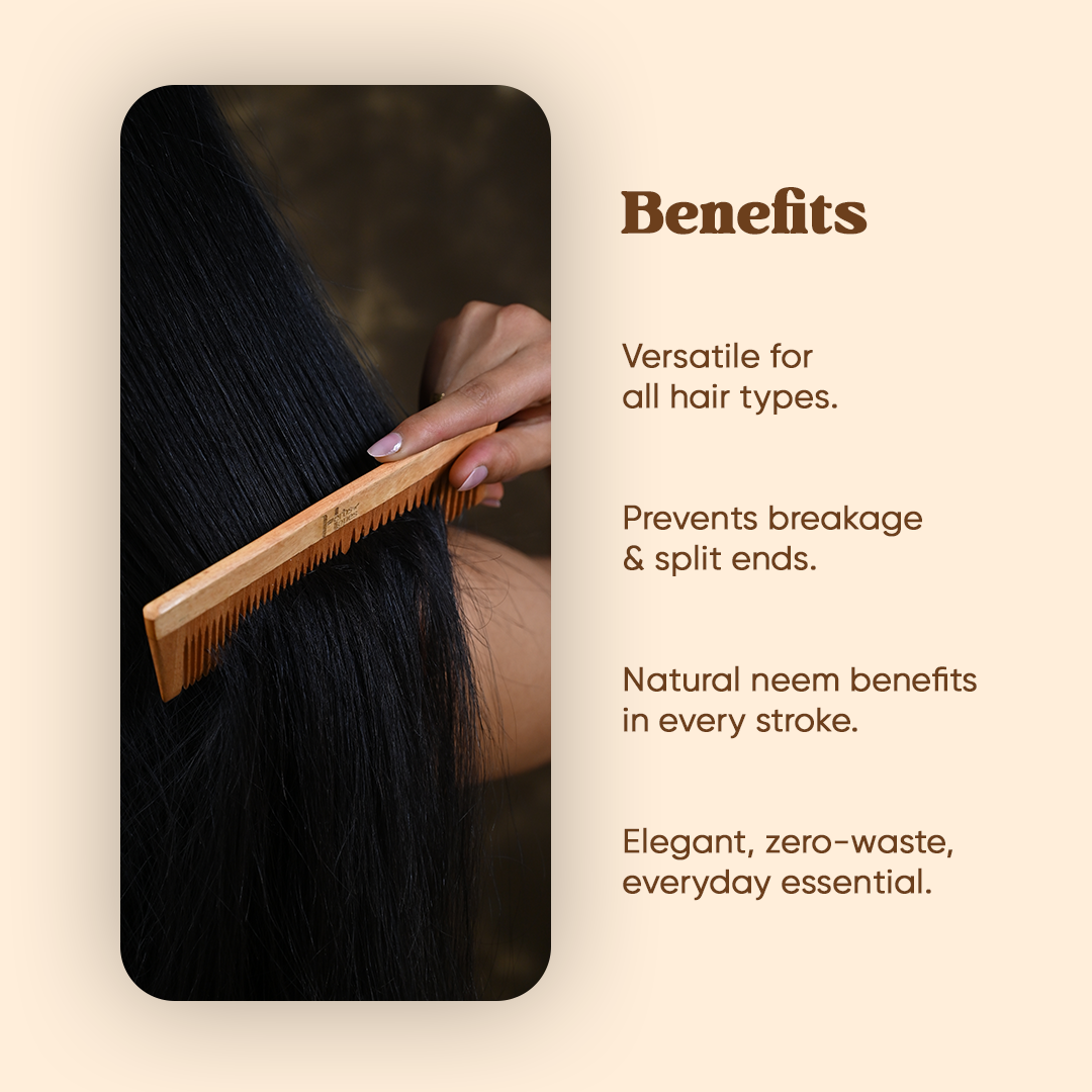 Neem Wooden Comb (Lily)